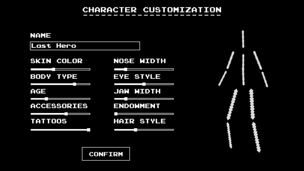 Personaggio stilizzato nella fasi di customizzazione